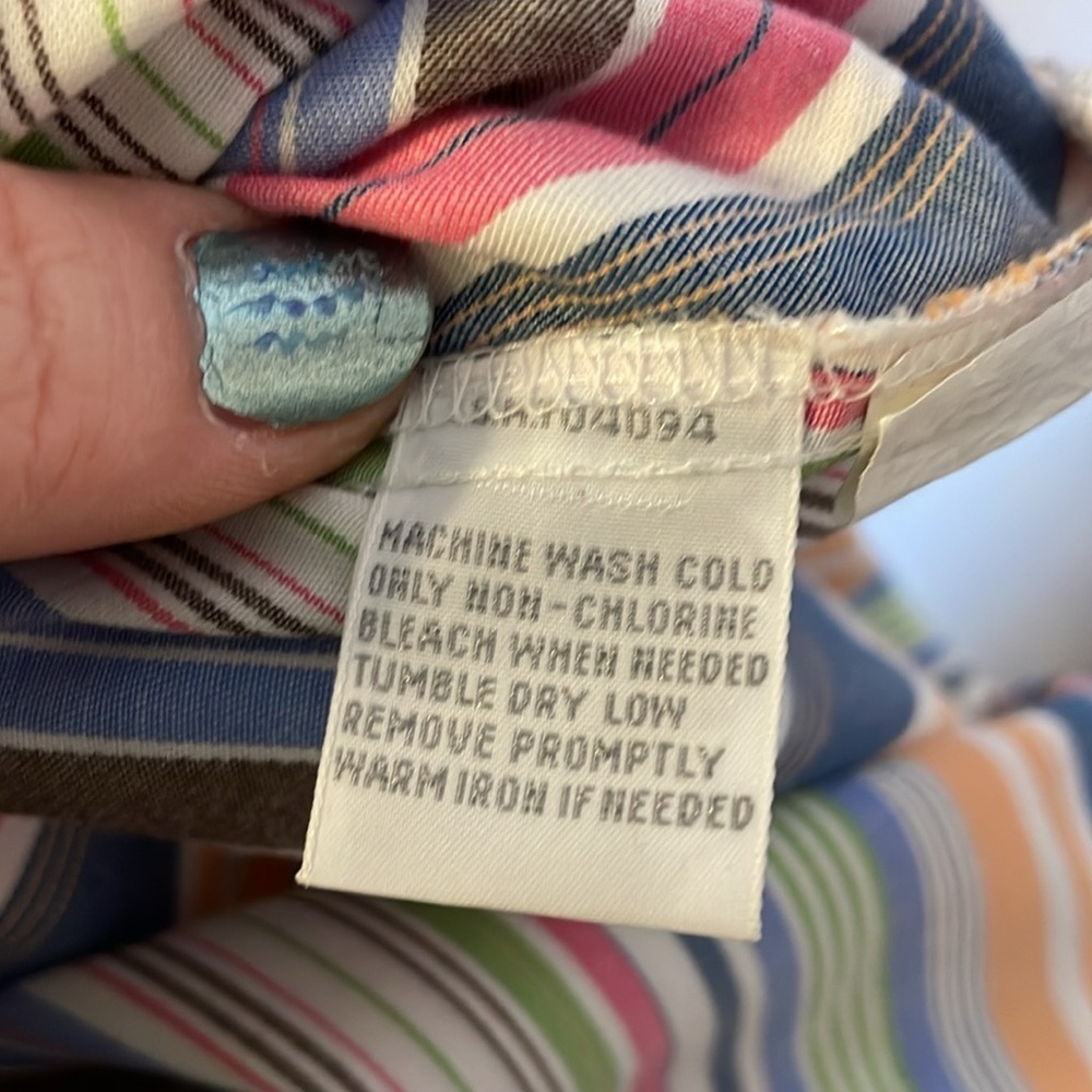 Pendleton Rainbow Vertical Stripe Button Front Sh… - image 5